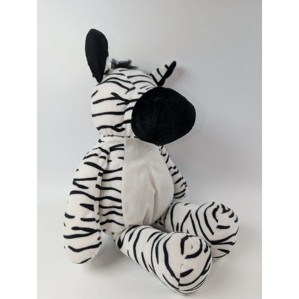Manhattan Toy Zoe Zebra Plush Black White Stuffed Animal Sitting 15